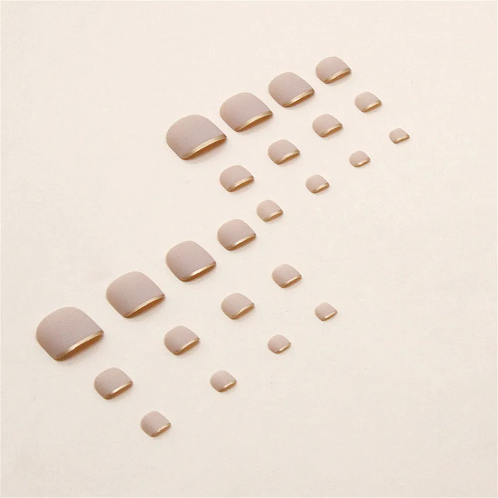 Square solid matte Phnom Penh French toenail