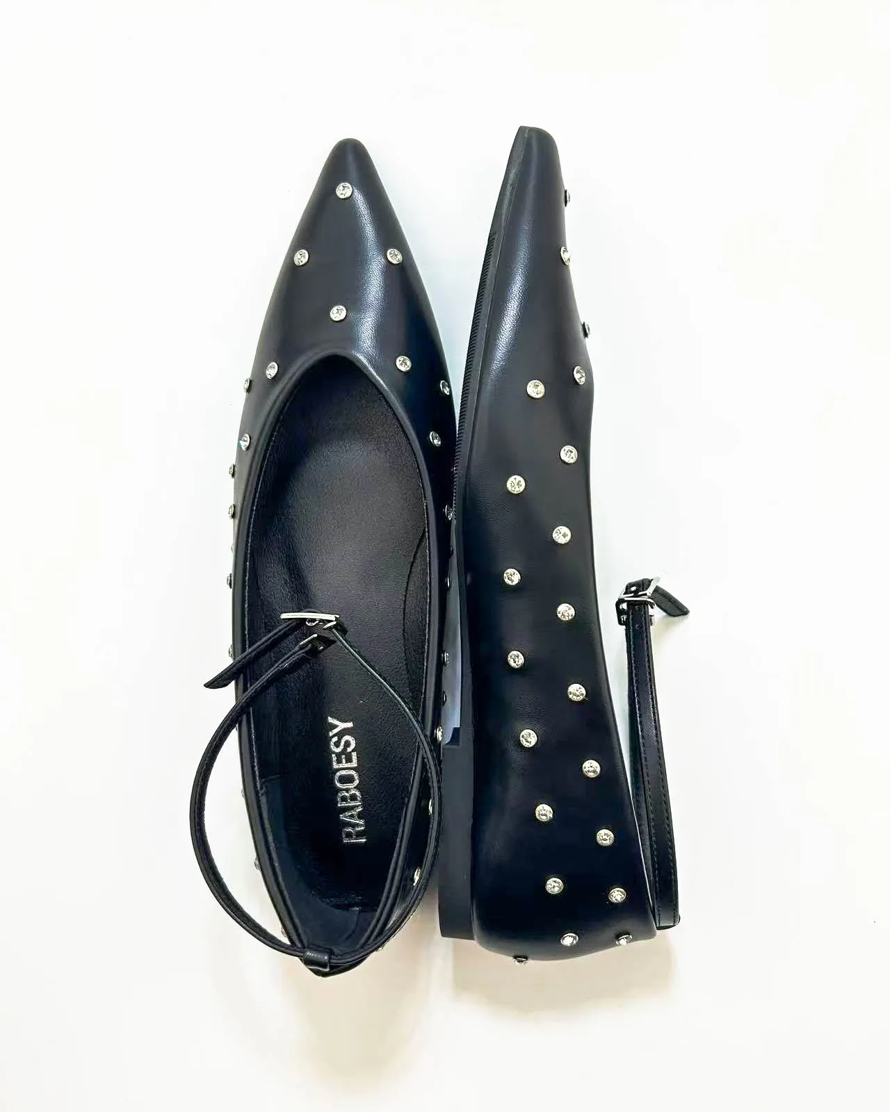 Studded Point Toe Ballet Flats