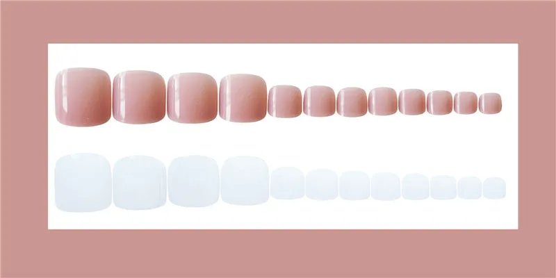 Toe nail Jelly white pink