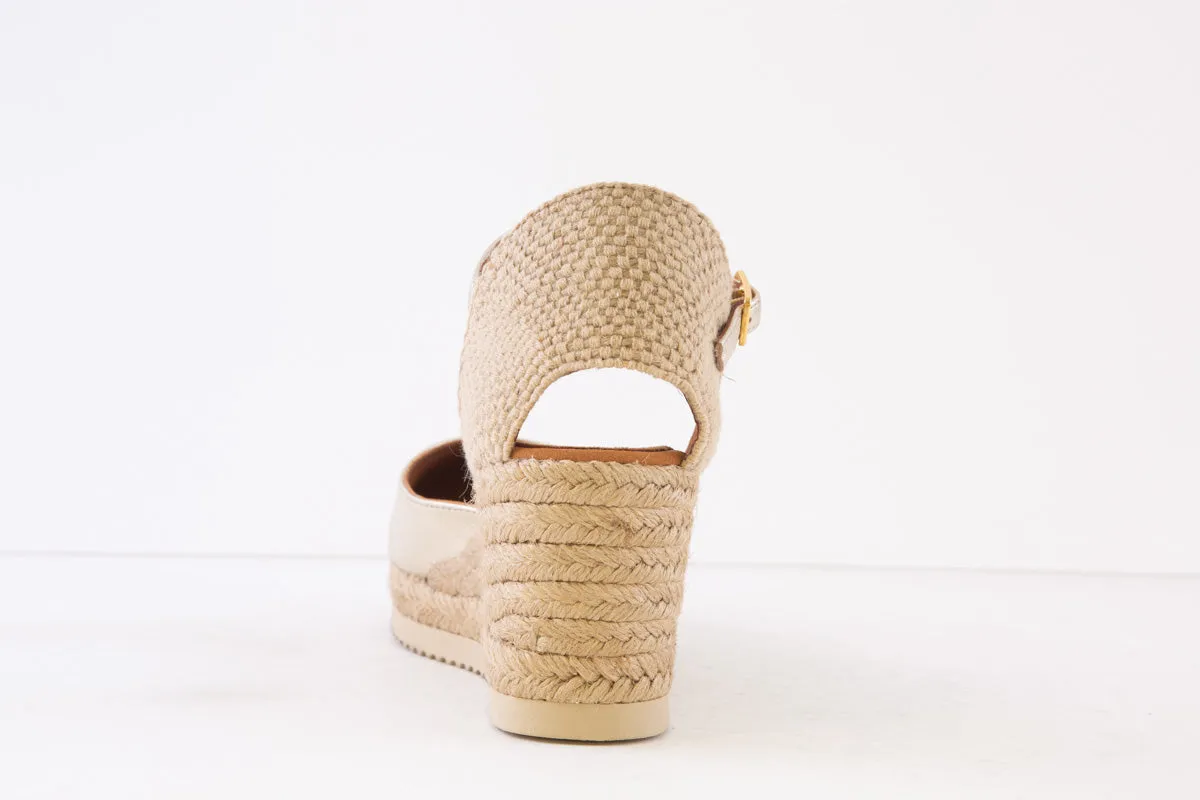 UNISA - CACERES HIGH WEDGE ESPADRILLE SLIP-ON SHOE - GOLD