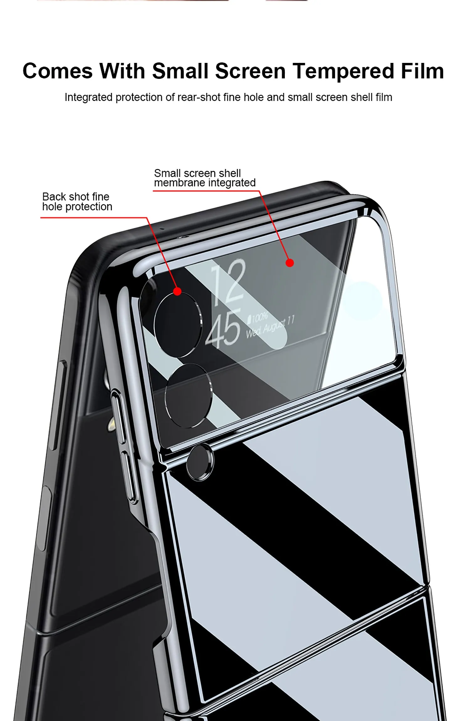 UV Bright Painted Fold Case For Samsung Galaxy Z Flip 3 5G With Back Screen Protector Hard Cover For Samsung Z Flip 3 Case