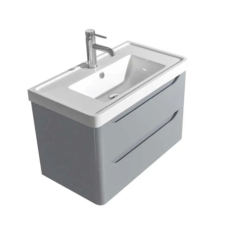 Wyndham Collection Murano 30 inch Single Bathroom Vanity in Gray, Acrylic-Resin Countertop, Integrated Sink, and 24 inch Mirror