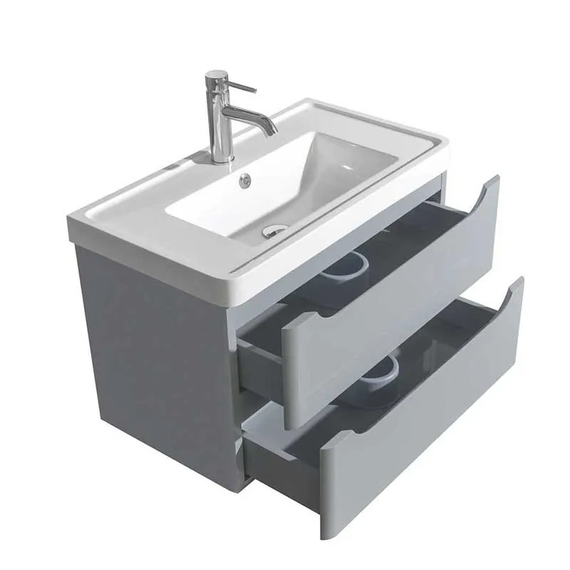 Wyndham Collection Murano 30 inch Single Bathroom Vanity in Gray, Acrylic-Resin Countertop, Integrated Sink, and 24 inch Mirror